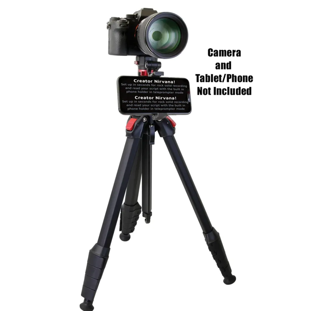 Optex Tripods / Heads | Black Aluminum 5 Section Teleprompter Tripod