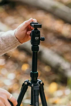 Optex Tripods / Heads | Black 4-Section Pro Carbon Fibre Travel Tripod