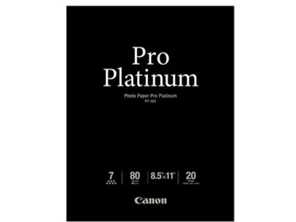 Canon Paper: Photo Quality Sheets | Paper: Specialty | 8.5x11 Pro Platinum High Gloss 20 Sheets