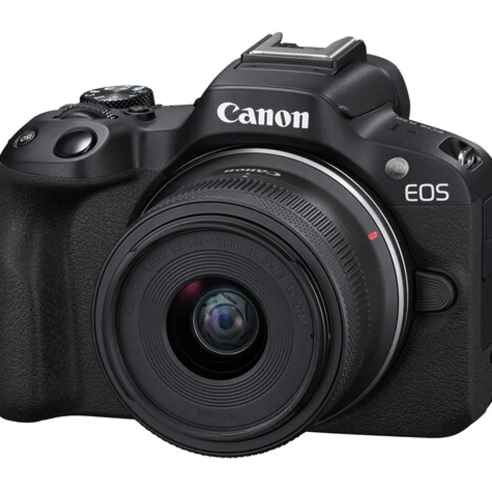 Canon Interchangeable Lens Cameras | Mirrorless Cameras Only | EOS R50 Mirrorless Camera with 18-45mm Lens (Black