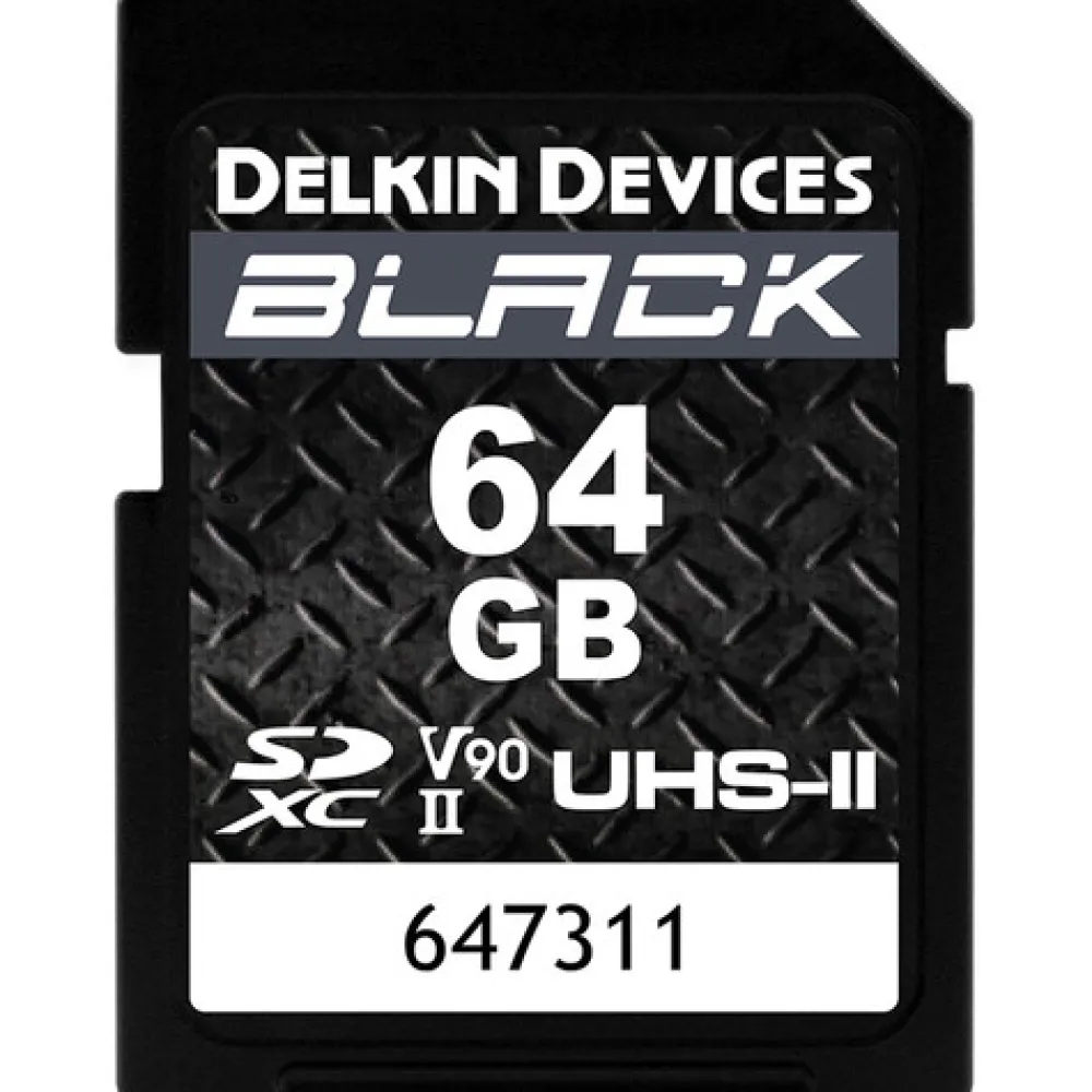 Delkin Sd Secure Digital | 64GB BLACK UHS-II SDHC Memory Card