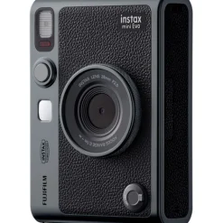 Fujifilm Film And Instant Cameras | INSTAX MINI EVO L.E. Hybrid Instant Camera Bundle (Dark Silver)