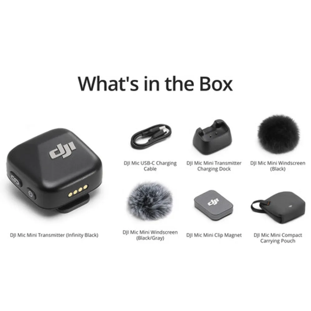 DJi Microphones / Headphones / Speakers | Mic Mini Clip-On Transmitter with Built-In Microphone