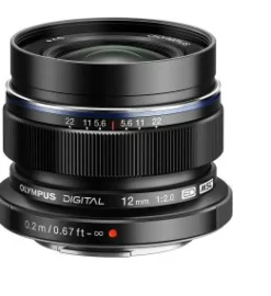 OM System Wide Angle Prime | Mirrorless Lenses Only | 12mm f2.0 M. Zuiko ED Lens Black
