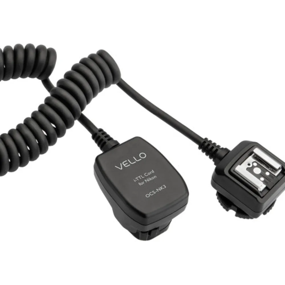 VELLO Flash Accessories | Off-Camera TTL Flash Cord for Nikon Cameras 3ft