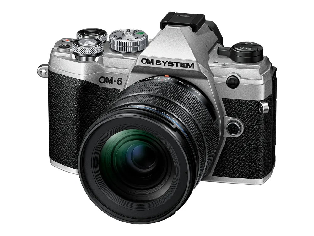 OM System Interchangeable Lens Cameras | Mirrorless Cameras Only | OM-5 Mirrorless with 12-45mm f4 Pro lens Silver REFURBISHED
