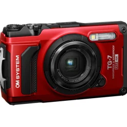 OM System Point And Shoot Cameras | Point And Shoot Cameras | Tough TG-7 Camera Red BONUS Battery