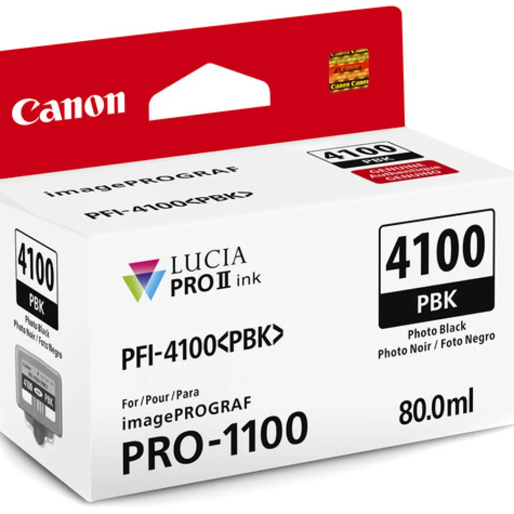 Canon Ink: Pro Printers | PFI-4100 Photo Black Pigment Ink Tank (80mL)