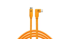 TETHER TOOLS Cables / Cords / Remotes | TetherPro USB-C to USB-C Right Angle 15 ft Orange