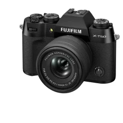Fujifilm Interchangeable Lens Cameras | Mirrorless Cameras Only | X-T50 Camera with XC15-45mm lens Black