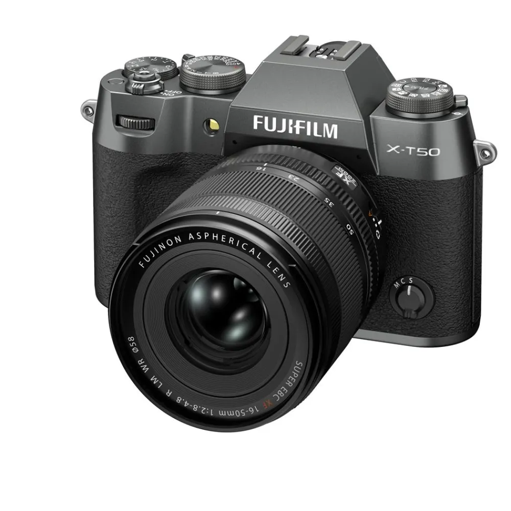 Fujifilm Interchangeable Lens Cameras | Mirrorless Cameras Only | X-T50 Camera with XF 16-50 Lens Charcoal Silver