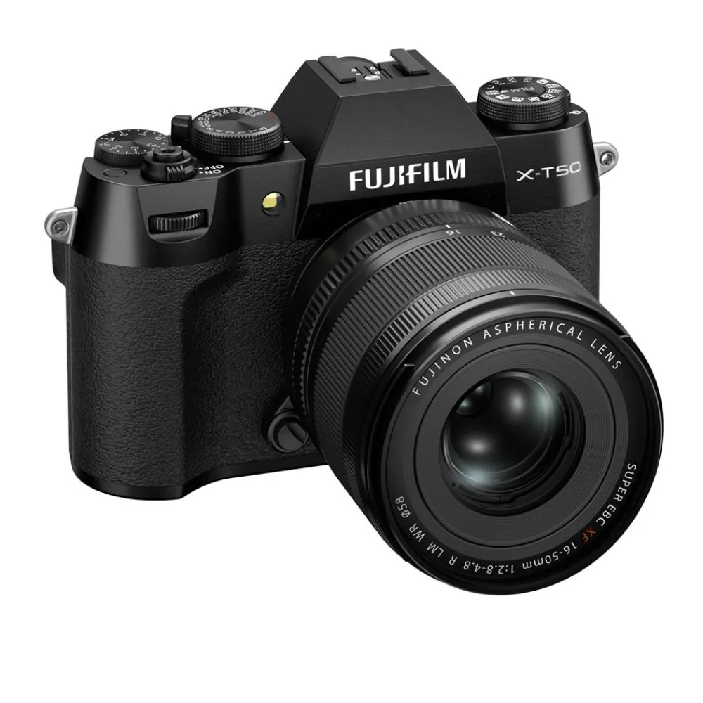 Fujifilm Interchangeable Lens Cameras | Mirrorless Cameras Only | X-T50 Mirrorless Camera with XF16-50 lens Black